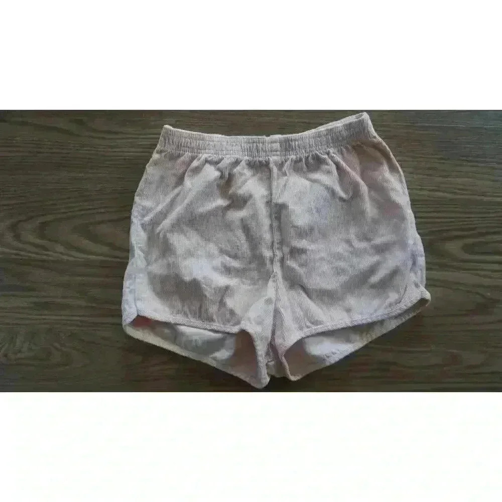 American Apparel Corduroy Light Pink High Waisted Shorts, Size XS